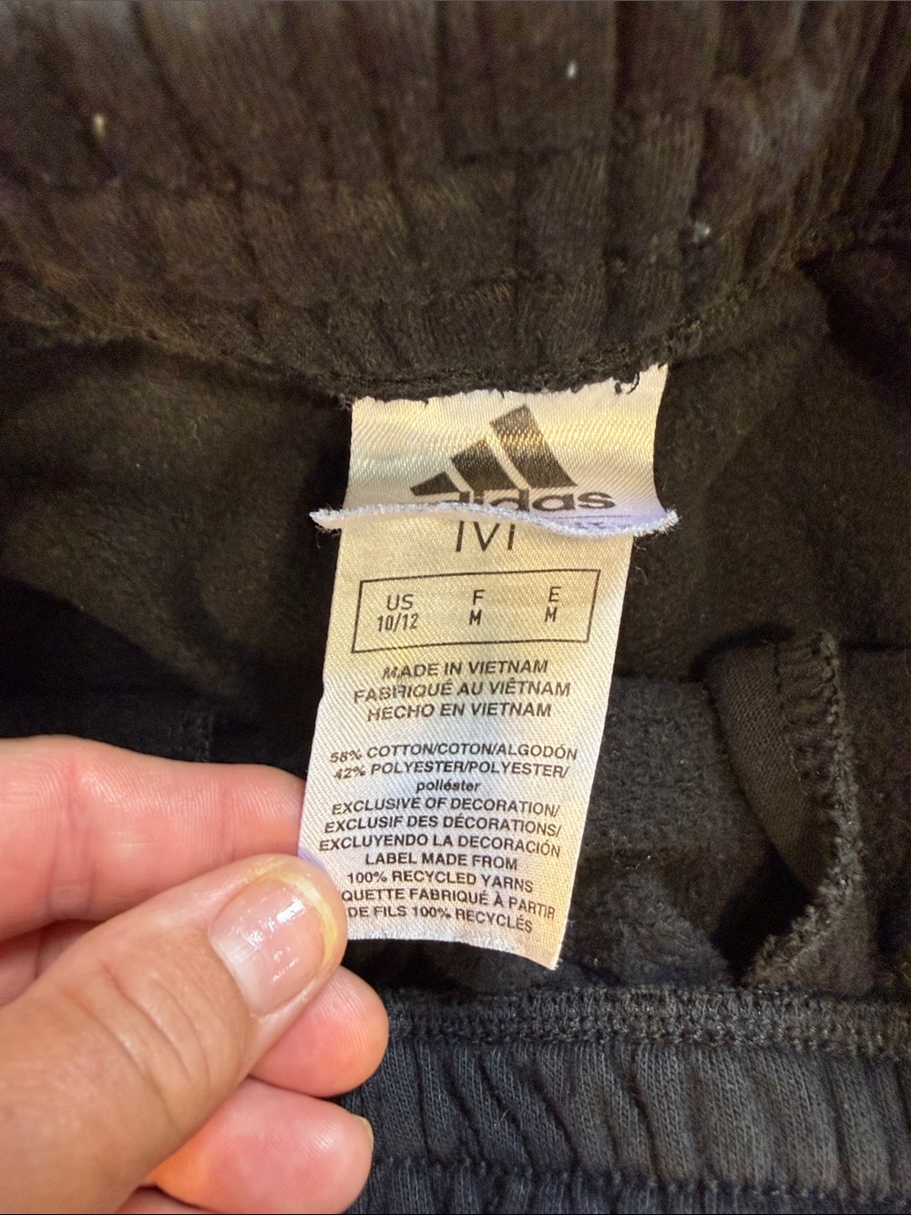 Boys, Med/10-12, adidas Black Jogger Sweatpants with White Three-Stripes, nice - Picture 2 of 5